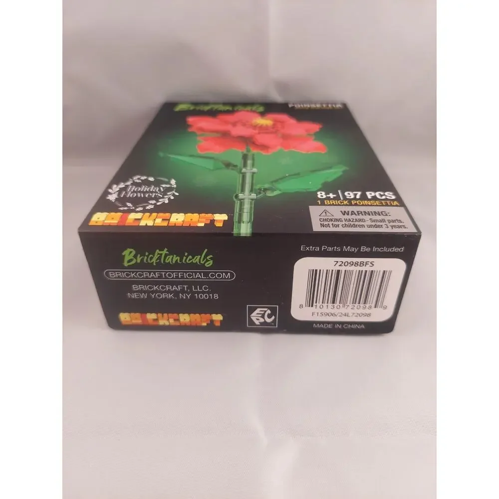Brickcraft Bricktanicals Poinsettia Brick Building Set Holiday Flowers 97 PCS